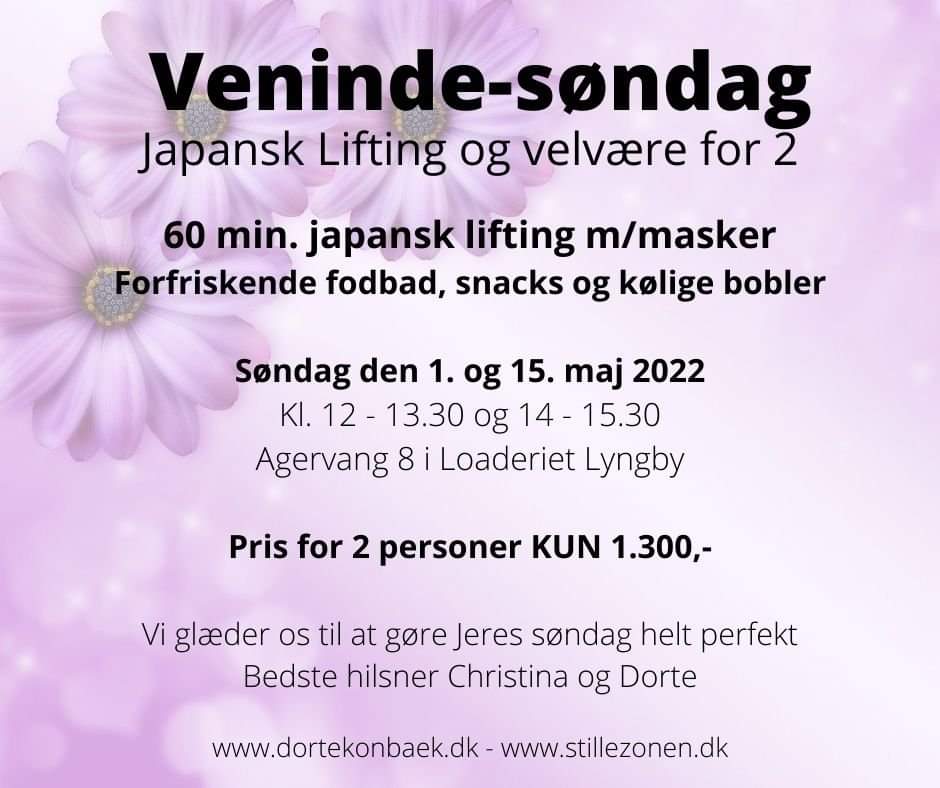 You are currently viewing Veninde-søndag med Japansk lifting, forfriskende fodbad, snacks og bobler